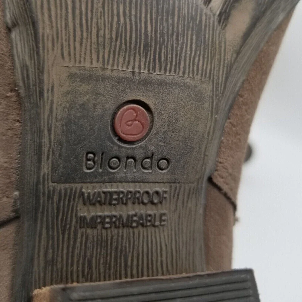 Blondo Womens Valli B4935 02C Brown  Suede Waterproof Ankle Bootie‎ Size 7 M